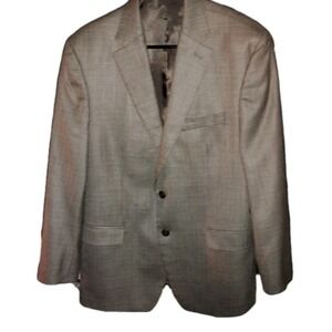 Lauren Ralph Lauren Men 41R Blazer Window. Gray Herringbone Silk Wool Sport Coat
